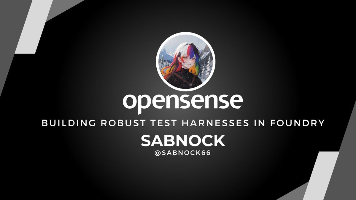 opensensepw's tweet photo. Join @Sabnock66  on Friday, August 18th for a workshop on how to build robust test harnesses using Foundry!

This workshop is perfect for developers of all levels who want to improve their testing skills. 🥰

https://t.co/ZzIVabSVrL https://t.co/OJooCyXpWS