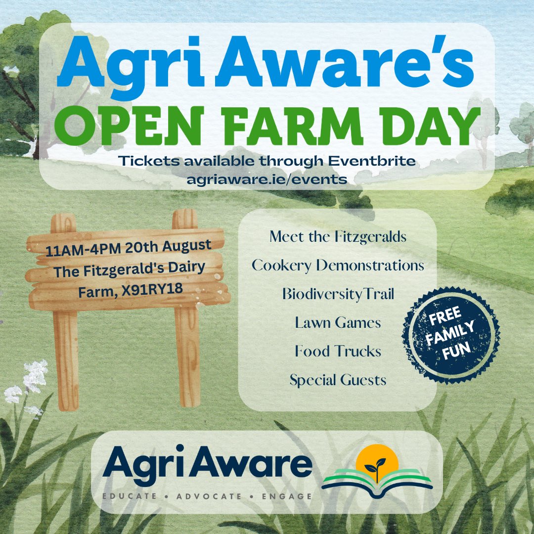 @AgriAware open farm day is happening this Sunday, 20th August! Shane Fitzgerald, who is also a Macra member & former Ag Affairs Chair will be hosting this year’s Open Farm Day! For more information please visit @AgriAware 💚 #Macra #AgriAware #Irishfarming