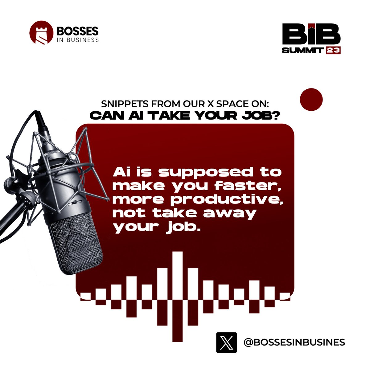 BossesInBusines's tweet photo. And we got the answer to the 100 billion dollar question 😁🔥

Have you registered for our upcoming #BIBSummit23 ?

We'll be delving into the world of AI and it's impacts in your Business. 

Regsiter:
https://t.co/ooI33tV6dN

You shouldn't miss this!
#AIAndBusiness #OnlineSummit https://t.co/UtXrqmAk9Z