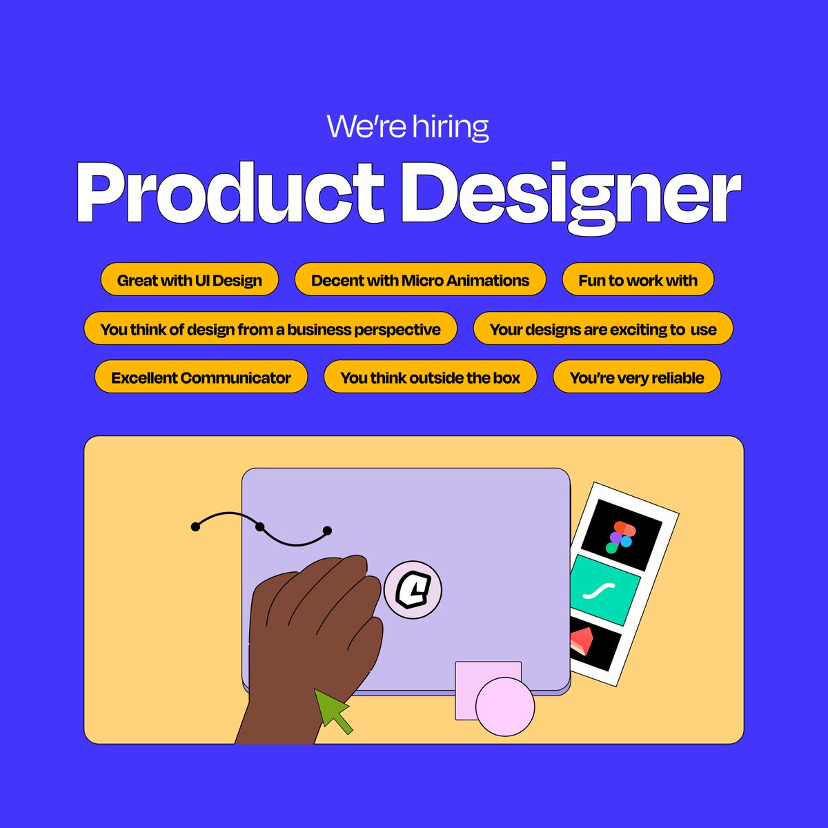 🔔We are hiring! Here is an opportunity to join our awesome team as a Product Designer😎 If you're passionate about crafting unforgettable experiences and designing delightful interfaces, this role is perfect for you! 💼 Apply here: bit.ly/3OB9gcc