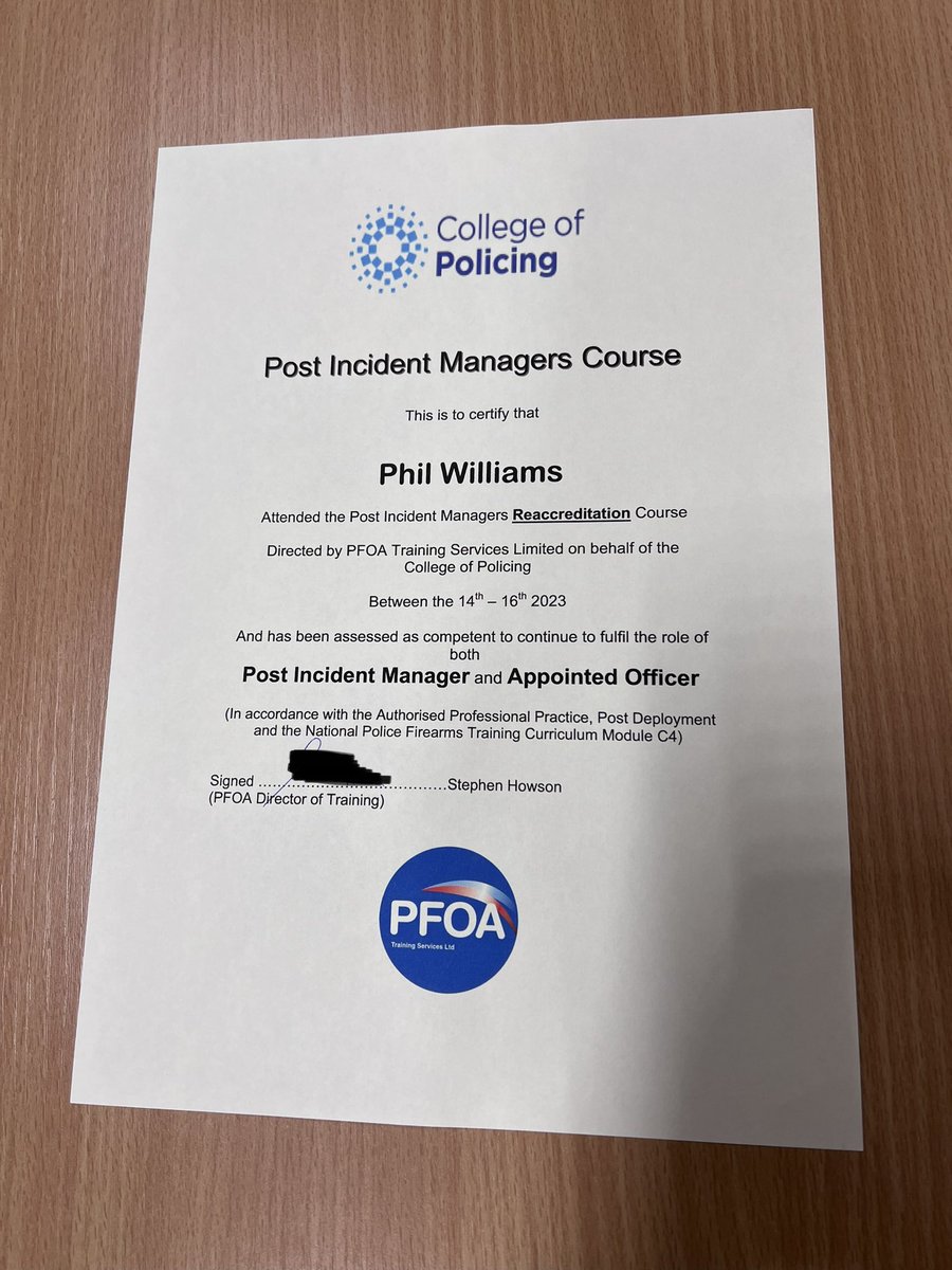 PhilOnUNISONNEC's tweet photo. Pleased to have completed this course. I am passionate about Post Incident Procedures, it’s a vital our people are served well during such a process. Sincere thanks to Steve and Andy from @PFOATraining for their excellent tutorship. #IfInDoubt #CallPIMOut https://t.co/FC3GRad1kG