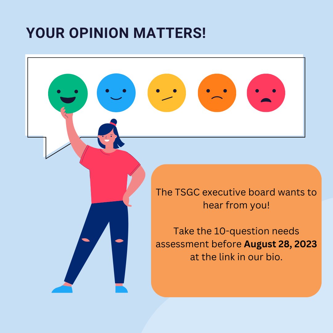 Please take a few minutes to complete our 10-question Needs Assessment before Monday, August 28. You can find the survey at the link in our bio. 

TSGC will be picking 10 participants (at random) to win a small token of thanks.