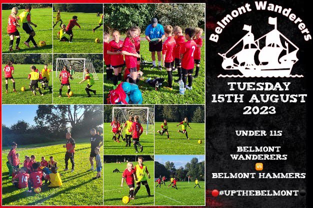 📸🔴⚫️⚽️🥵
It was a warm one #UpTheBelmont last night as two of our Under 11 sides played in an enhancement session as they prepare for the 23/24 season
Thanks to Shell Danielle for the picture below which shows some action from both the Belmont Wanderers 🆚 Belmont Hammers