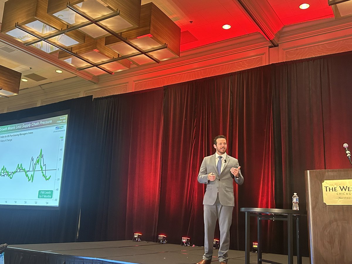 After very elevated #supplychain disruptions, there is easing and no major disruptions anticipated going forward said Taylor St. Germain of <a href="/ITROutlook/">ITR Economics®</a> at <a href="/TheNFPA/">The NFPA</a> #IEOC23 <a href="/PowerMotionTech/">Power & Motion</a> #fluidpower #economy