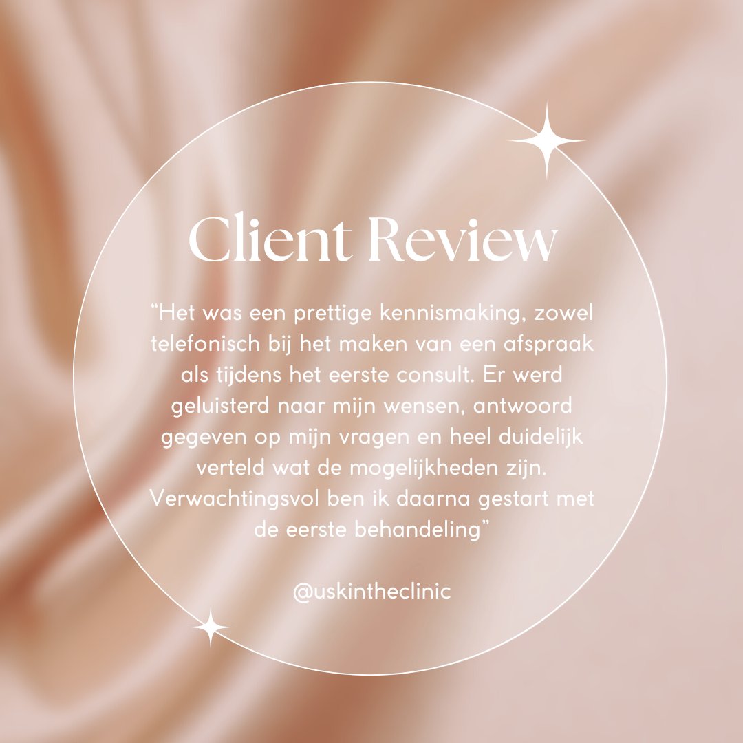 Client review ⭐⭐⭐⭐⭐

#uskintheclinic #review #feedback #positive #dankbaar #huidverjonging #huidverbetering #skincare #takecare