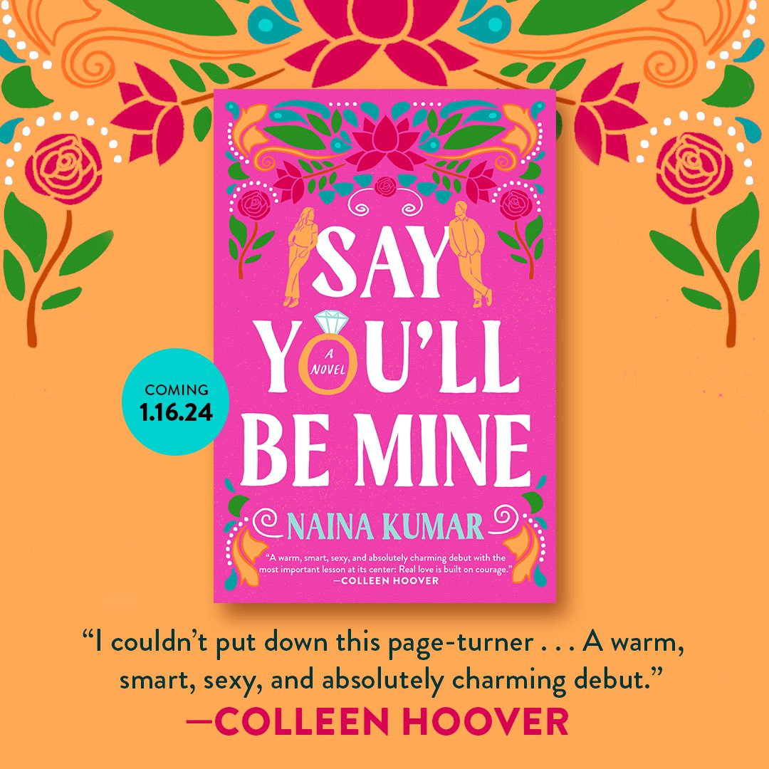 nkumarwrites's tweet image. ✨COVER REVEAL✨

A Fake Engagement. Matchmaking Shenanigans. And an Ex’s Wedding! All that and more in SAY YOU’LL BE MINE, out 1.16.24. 

Request an ARC on Netgalley! And enter the giveaway on Goodreads (open 8/16-8/31)! All links below and in bio 💖
