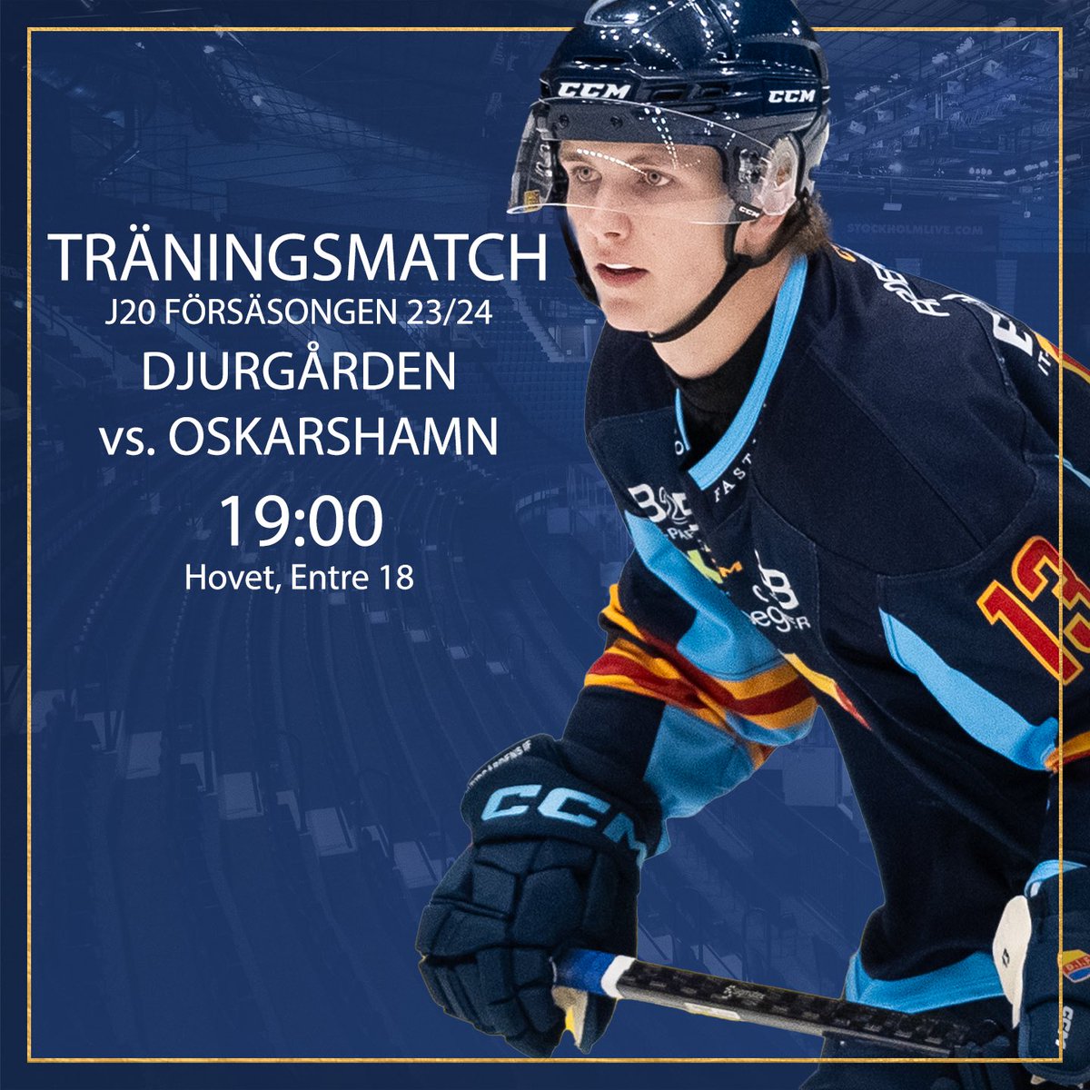 Ses vi på hovet ikväll? Gratis entré när <a href="/DIFHockeyse/">Djurgården Hockey</a> J20 kör försäsongsmatch 💛❤️💙