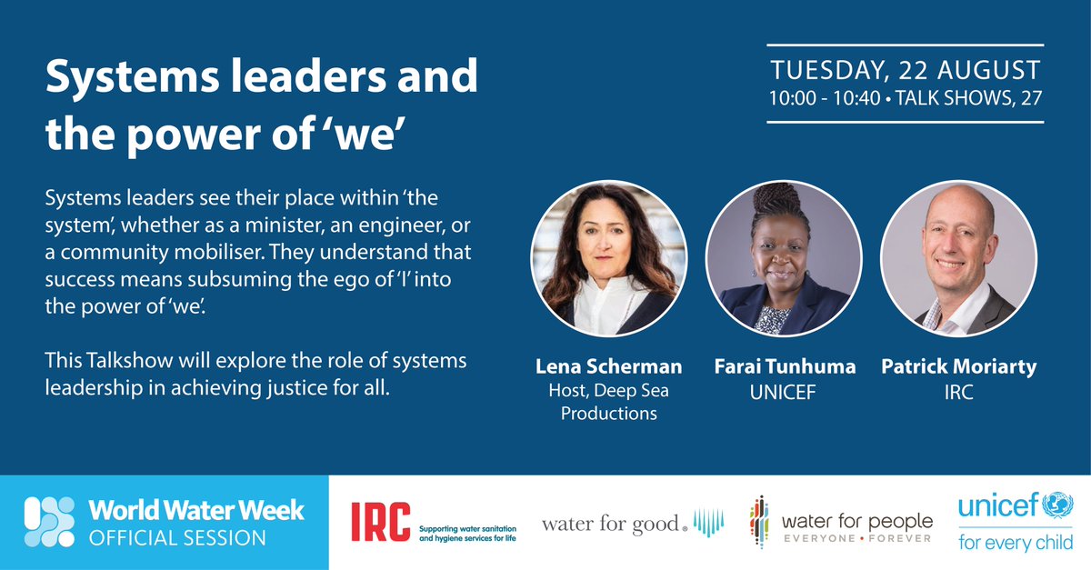 Learn about the power of we⚡
Get a better understanding of #systemsleadership, how experts and organisations are taking on this role and how you can be a part of it. 

 Join us 22 August at 10:00 CET 
<a href="/siwi_www/">World Water Week</a>'s #Talkshow ⤵️
bit.ly/3OWPKZ2