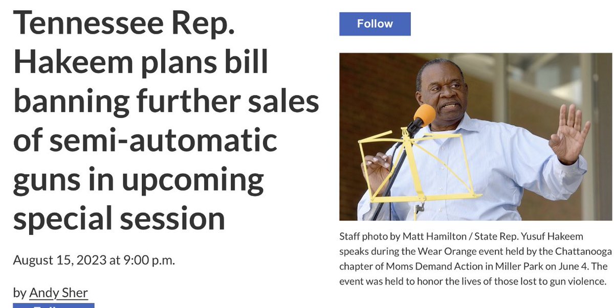 NoogaHoller's tweet photo. CHATTANOOGA Rep. @HakeemForHouse plans to introduce a bill to stop the sale of semi-automatic “weapons of war” at the special session. https://t.co/CKjer8coJF https://t.co/ncQ7Mph75T