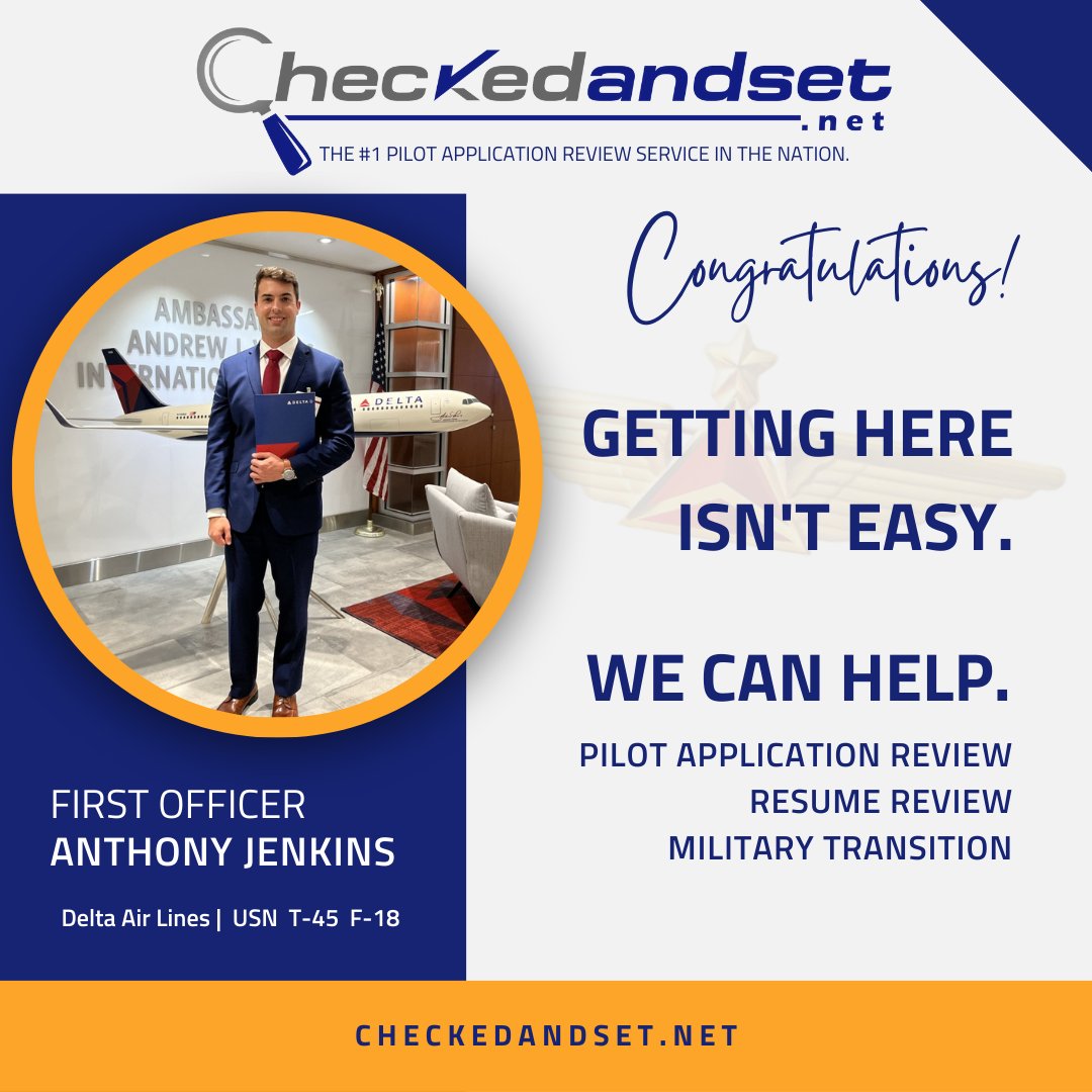CheckedAndSet's tweet image. Congratulations, Anthony!

Getting to @Delta isn’t easy.
We can help.

Schedule your consult today.

#aviationjobs #pilotjob #aviationcareer #pilot #military #armedforces #checkedandset #usnavy #deltaairlines