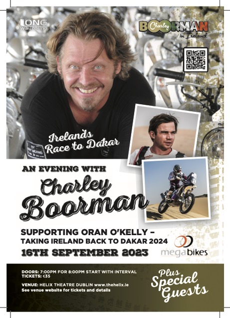 Guys! Gals Look wots on 👀
Get yaselves over to Dublin - have a great night out with Charley Boorman as he supports Oran O'Kelly &amp; his Race to Dakar! ☘️
Limited ticketing - get yours now! 
thehelix.ie/what-s-on/all-…
#CharleyBoorman #OranOKelly #HelixTheatre #DakarRally #RaceToDakar