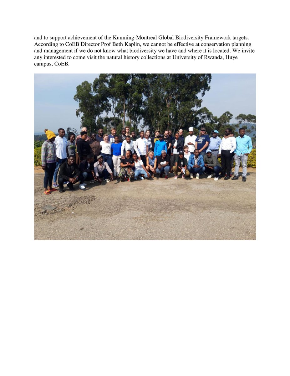 CoEBrwanda's tweet photo. 🎈Press release for the upcoming 3rd annual Biodiversity Field School 21 August – 1 September 2023.
@Uni_Rwanda @RDBrwanda @AfricanParks https://t.co/WhuKri8K3q