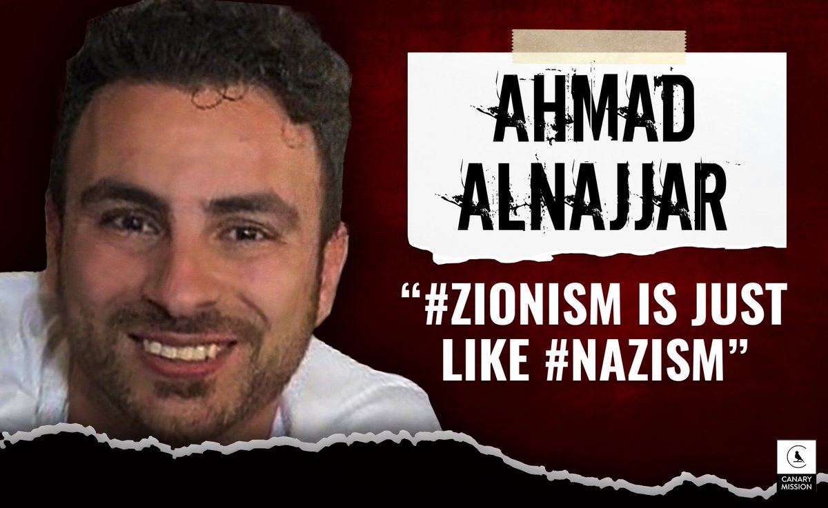 Ahmad Alnajjar is a business owner in Texas. About Zionism, he says, “its no different than what the nazis were doing...NO DIFFERENT...zionists are pigs...i respect good people no.matter what. but f**k zionists.” canarymission.org/individual/Ahm…