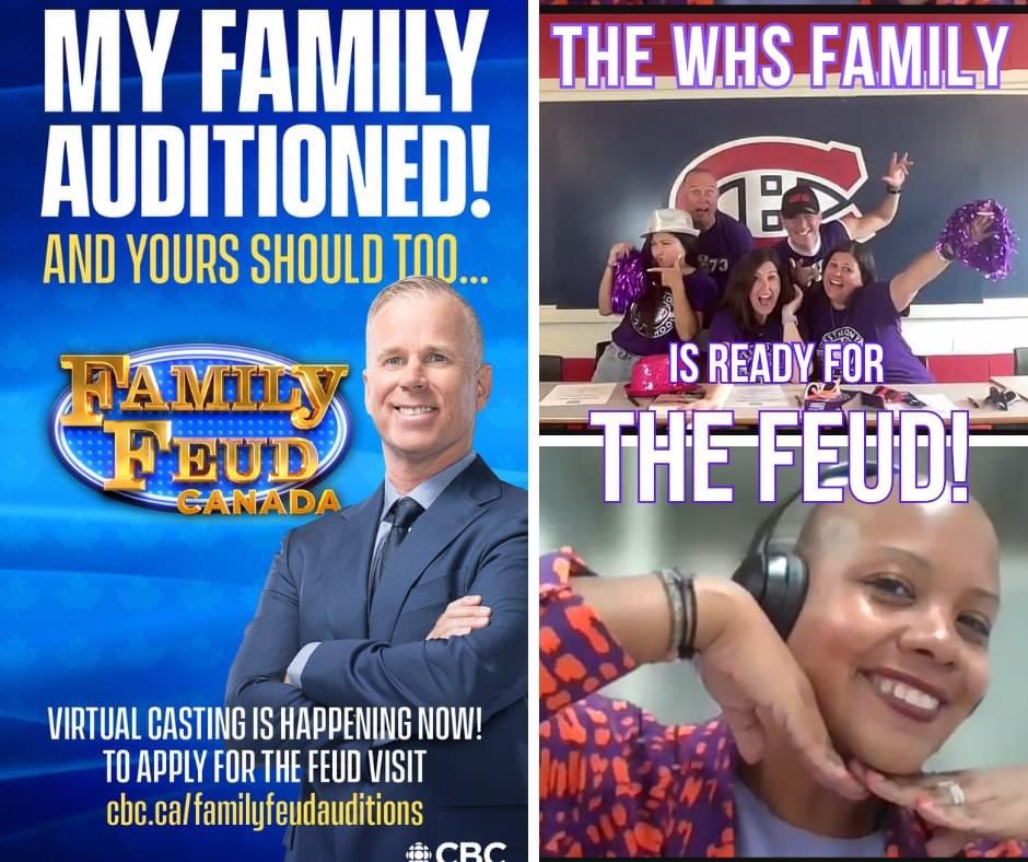 Despite an incredible effort, the WHS Family did not make the final cut for FFC...this year. However, the team in 💜 is undeterred and will make a guaranteed comeback next time. We look forward to cheering on our CDN colleagues when the show finally airs! <a href="/FamilyFeudCa/">Family Feud Canada</a>