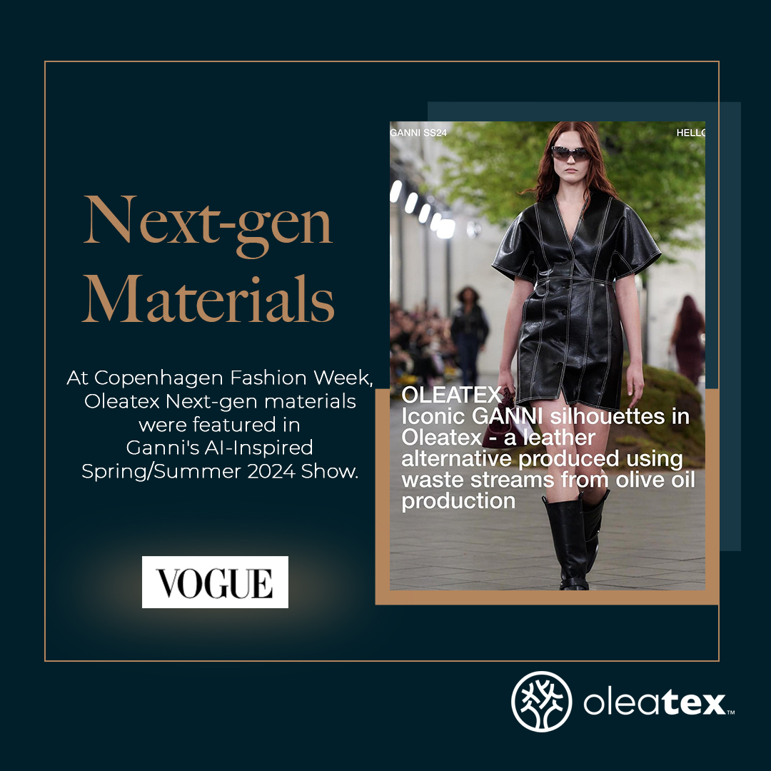 oleatextr's tweet photo. At Copenhagen Fashion Week, Oleatex Next-gen materials were featured in Ganni's AI-Inspired Spring/Summer 2024 Show.

#oleatex #ganni #Copenhagenfashionweek #nextgenmaterial #sustainability #vegan https://t.co/VoIOfYP8HI