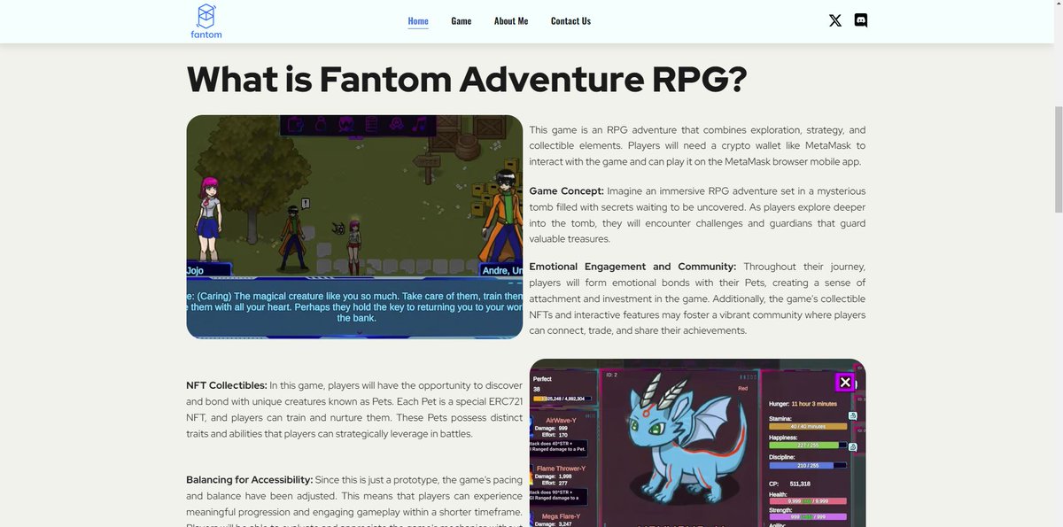 jojo__you's tweet image. 🎉 The official website for #FantomAdventureRPG is now live! 🌟

Check out the link in my (bio)!

⚔️🔮 #ftm #blockchaingame #RPGgame #NewWebsite #Fantom