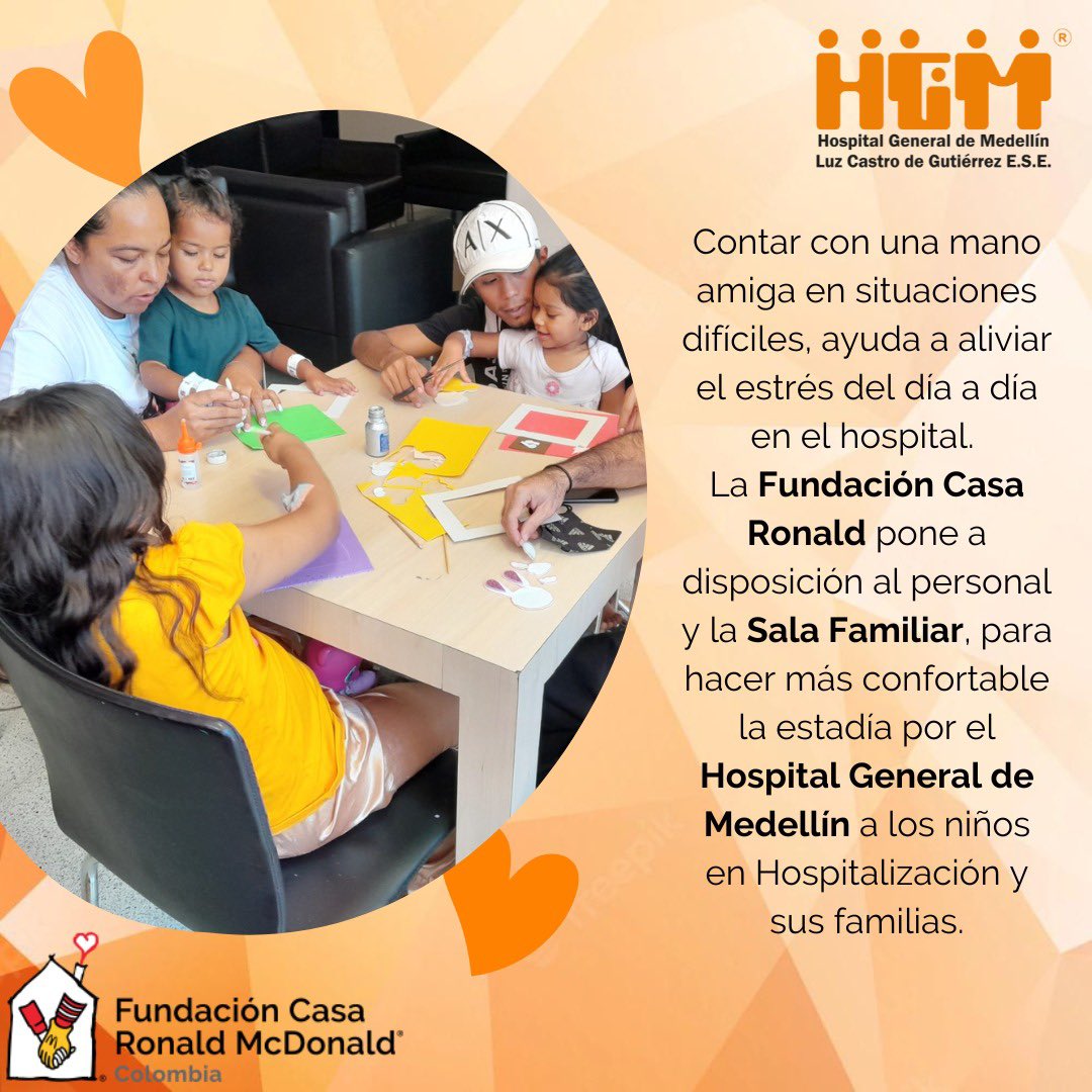 HGMhospital's tweet photo. Los niños en tratamiento médico y sus familias de todo el país, son bienvenidas en la Sala de la @casaronaldcol, allí contarán con la cálida compañía del personal, espacios limpios y llenos de amor donde podrán compartir con más familias, que pasan su día en los pabellones. https://t.co/FDhcwkpxn1