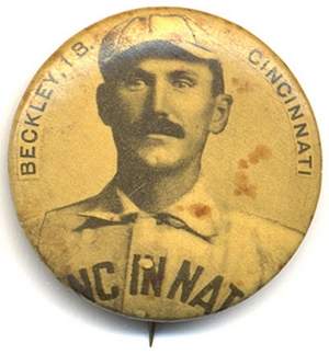 TheSkimmers's tweet image. Great 1897 HOF Jake Beckley's Cameo Pepsin Pin. This was his 1st year as a Cincinnati Red.