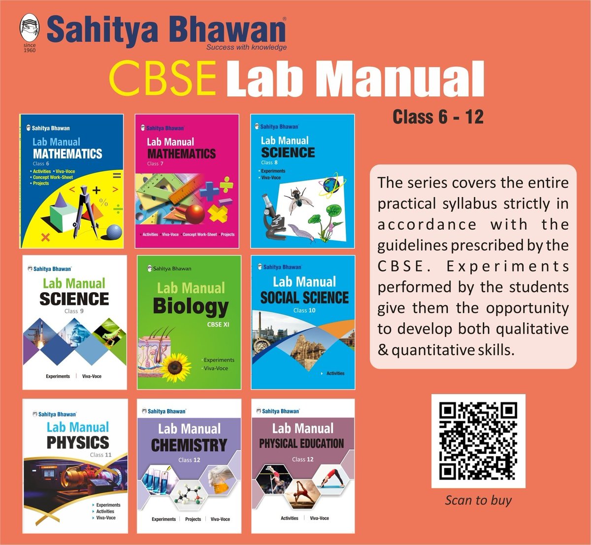 BhawanSahitya's tweet image. Sahitya Bhawan Lab Manual with theory, Viva-voce Questions and Laboratory instruction for class 6-12 has been prepared in accordance with the NCERT, CBSE, UP Board and other state boards syllabus.  Buy Now qrgo.page.link/C5fqM #Sahityabhawan #Labmanual #Science #Mathematics