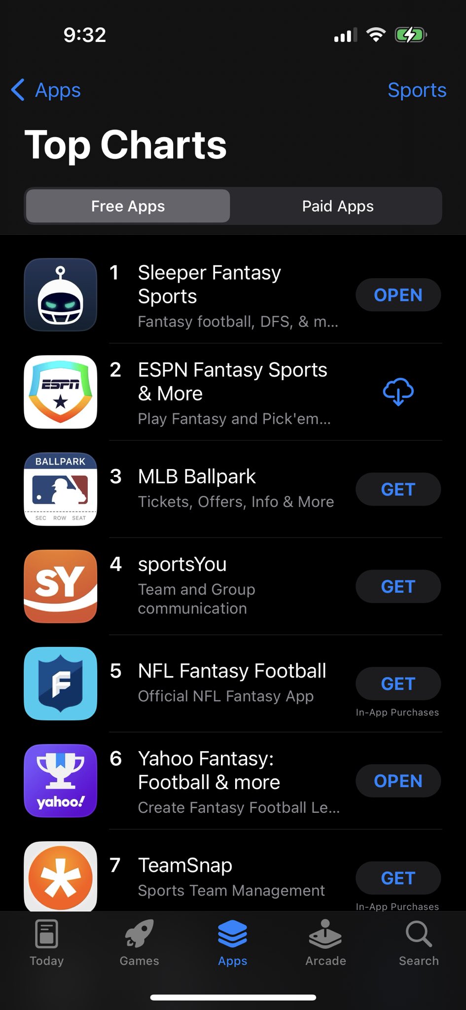 sleeper app fantasy rankings