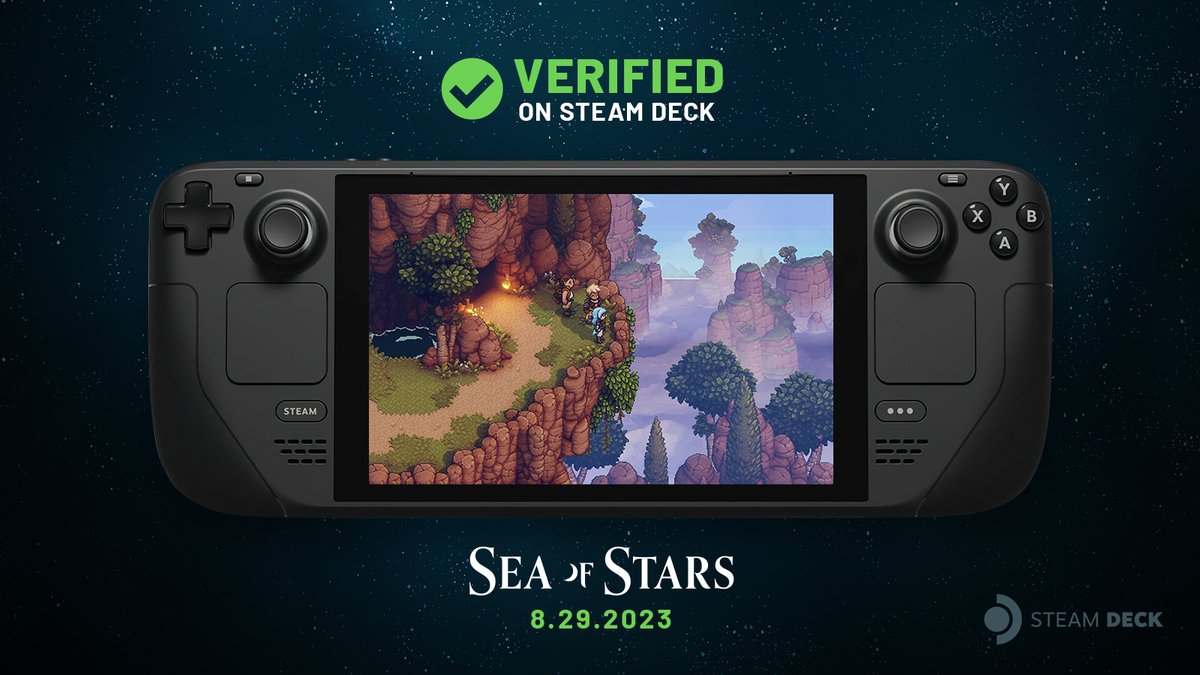 seaofstarsgame's tweet photo. Sea of Stars is verified on Steam Deck ✅

@OnDeck https://t.co/KleoRfHKl4