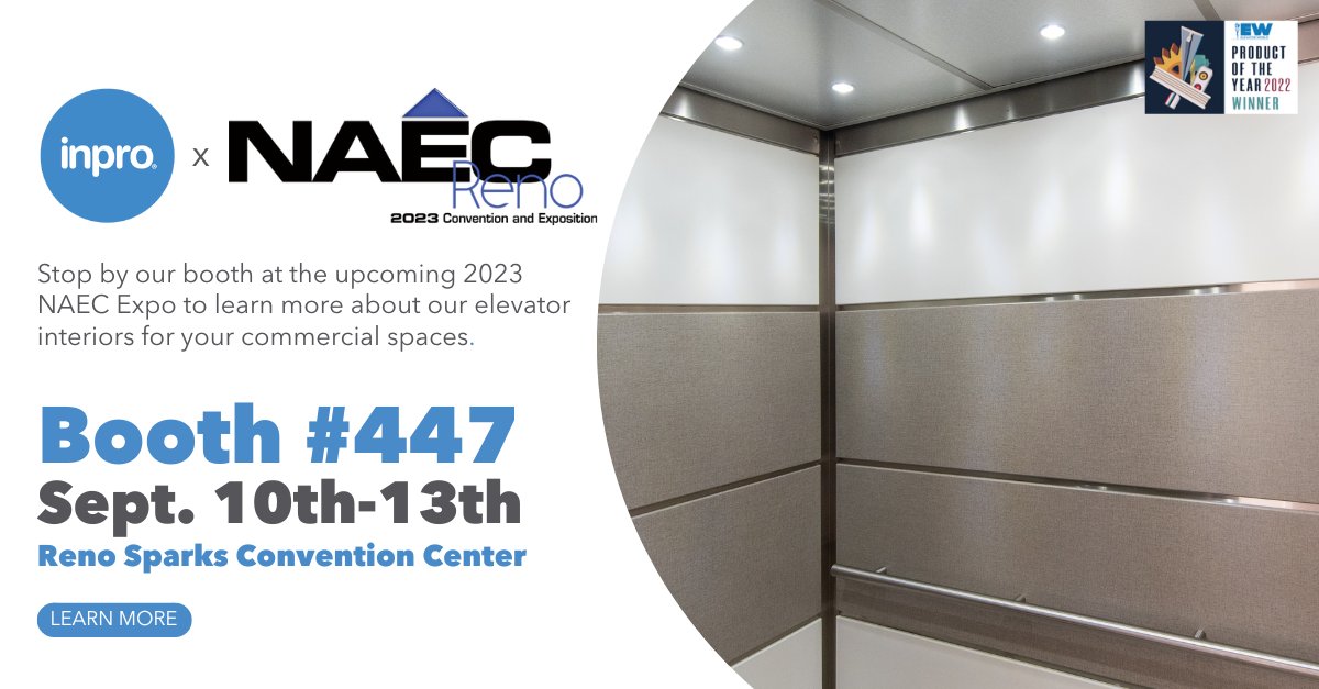 InproCorp's tweet photo. Elevate Every Ride at the NAEC Expo! Visit booth #447 to explore cutting-edge Elevator Interior Solutions that captivate passengers + enhance aesthetics!
https://t.co/08IhpJQsQB
#NAEC #ElevatorSolutions #Inpro https://t.co/fo9Oz6Lice