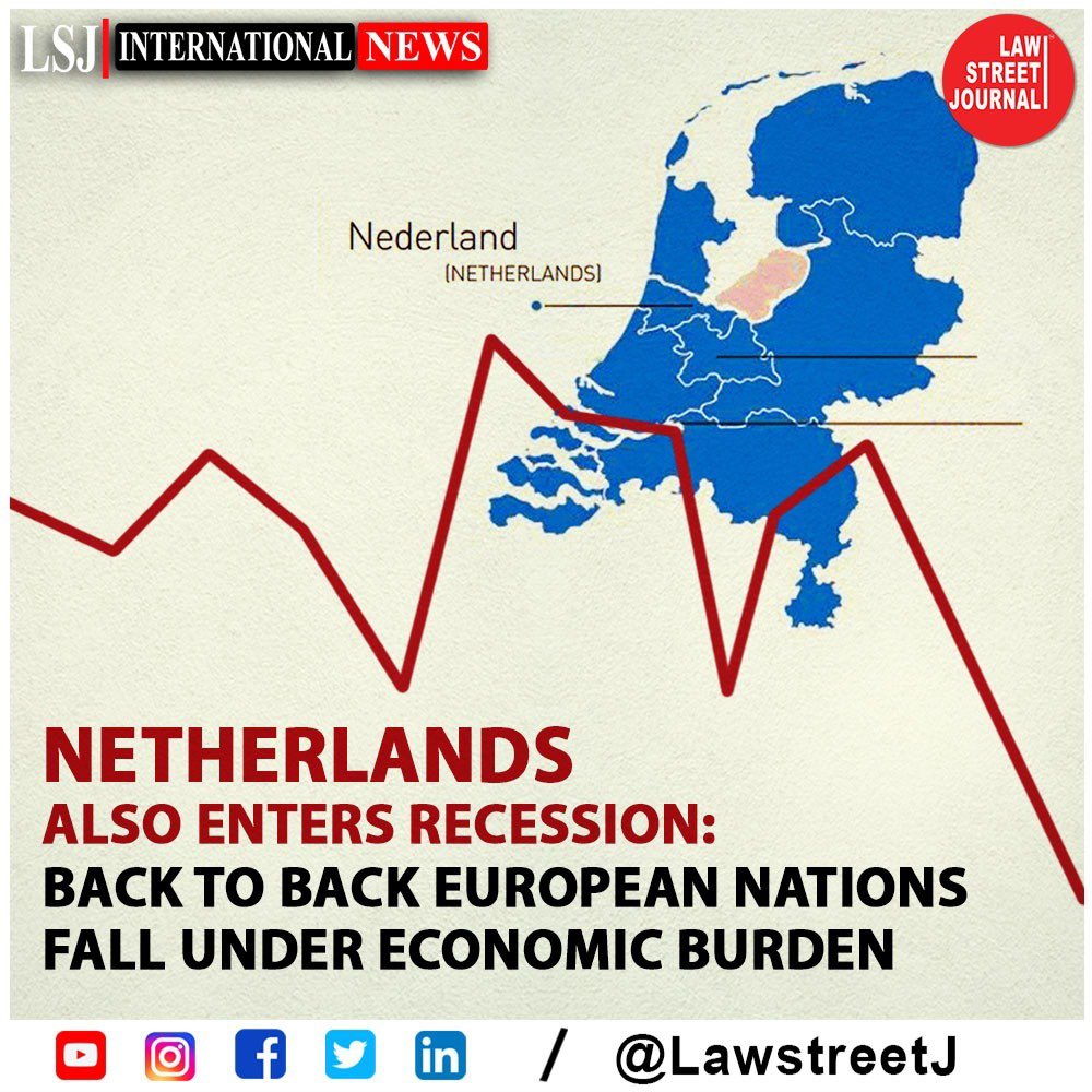 LawstreetJ's tweet photo. All of Europe is sinking into recession and economic decline
The latest country that joined the list of countries in recession today is the Netherlands.
#DutchEconomy #Recession #EconomicContractions #StatisticsNetherlands #EconomicDownturn #COVID19impact #India #LawstreetJ https://t.co/KNDev5DVrK