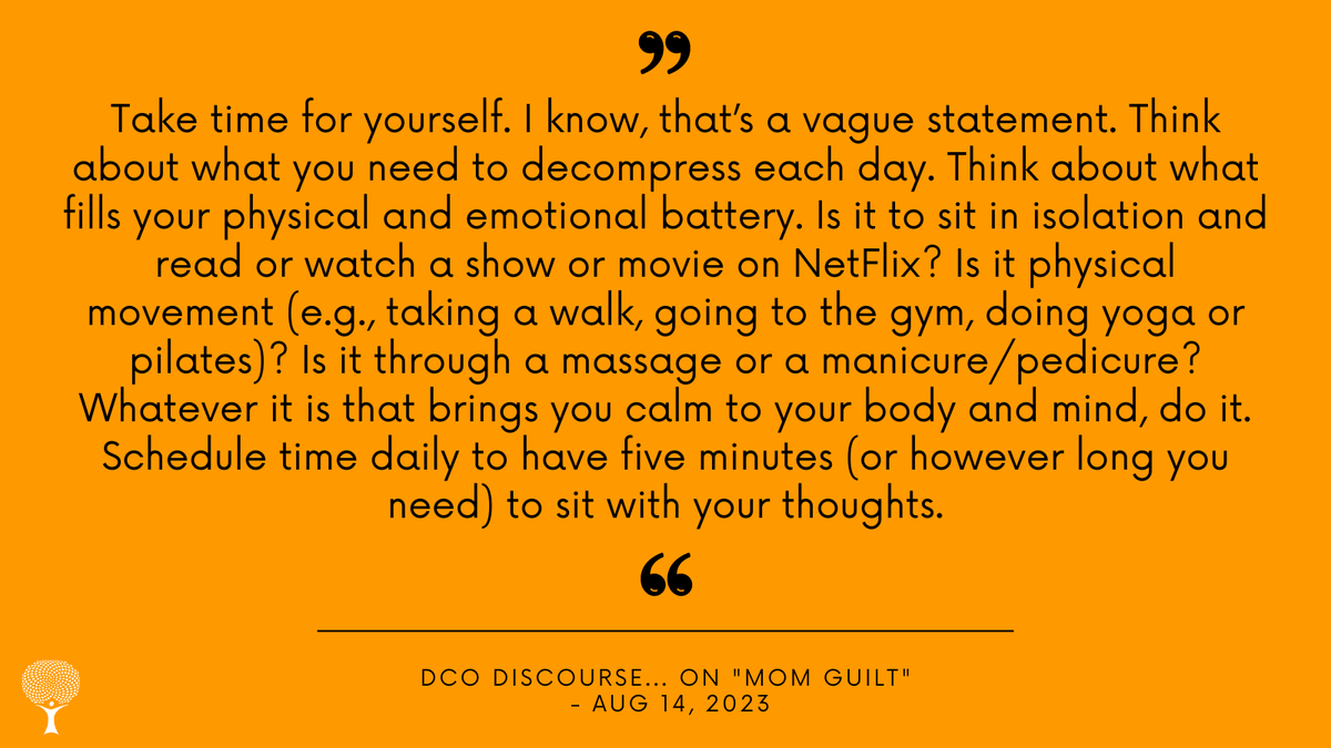 This week on the #DCODiscourse #podcast, we explore the concept of #momguilt. What it is, where it may come from, and how we can manage it. Sometimes the end of the summer means thinking of everything we didn't do. Hopefully, this podcast helps avoid those feelings of 'guilt.'
