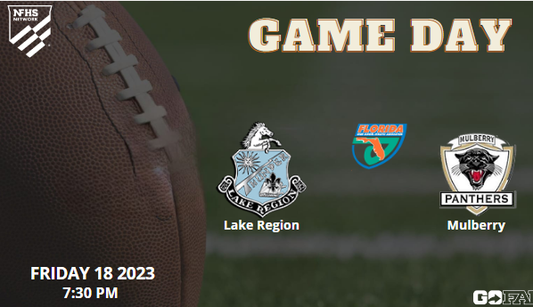 🚨🏈It's GAMEDAY🚨🏈!!
Lake Region vs. Mulberry - LIVE Florida HS Football 2023 
📆 Friday, August 18
⏰7:30 PM
📺 linktr.ee/nfhsntworkcom
 
<a href="/MHSMulberryFL/">Mulberry High School</a> <a href="/MulberryVarsity/">MHS Athletics</a> <a href="/MulberryFB/">Mulberry Football</a>
<a href="/CoachMetheny/">Bradley Metheny</a> <a href="/CoachJPorter87/">Joey Porter</a> <a href="/MulberryNoles/">MULBERRY SEMINOLES</a>
@CoachKyleJones <a href="/mannypopo/">Manny Pulido</a> <a href="/CoachCorbettMHS/">Rhett</a>