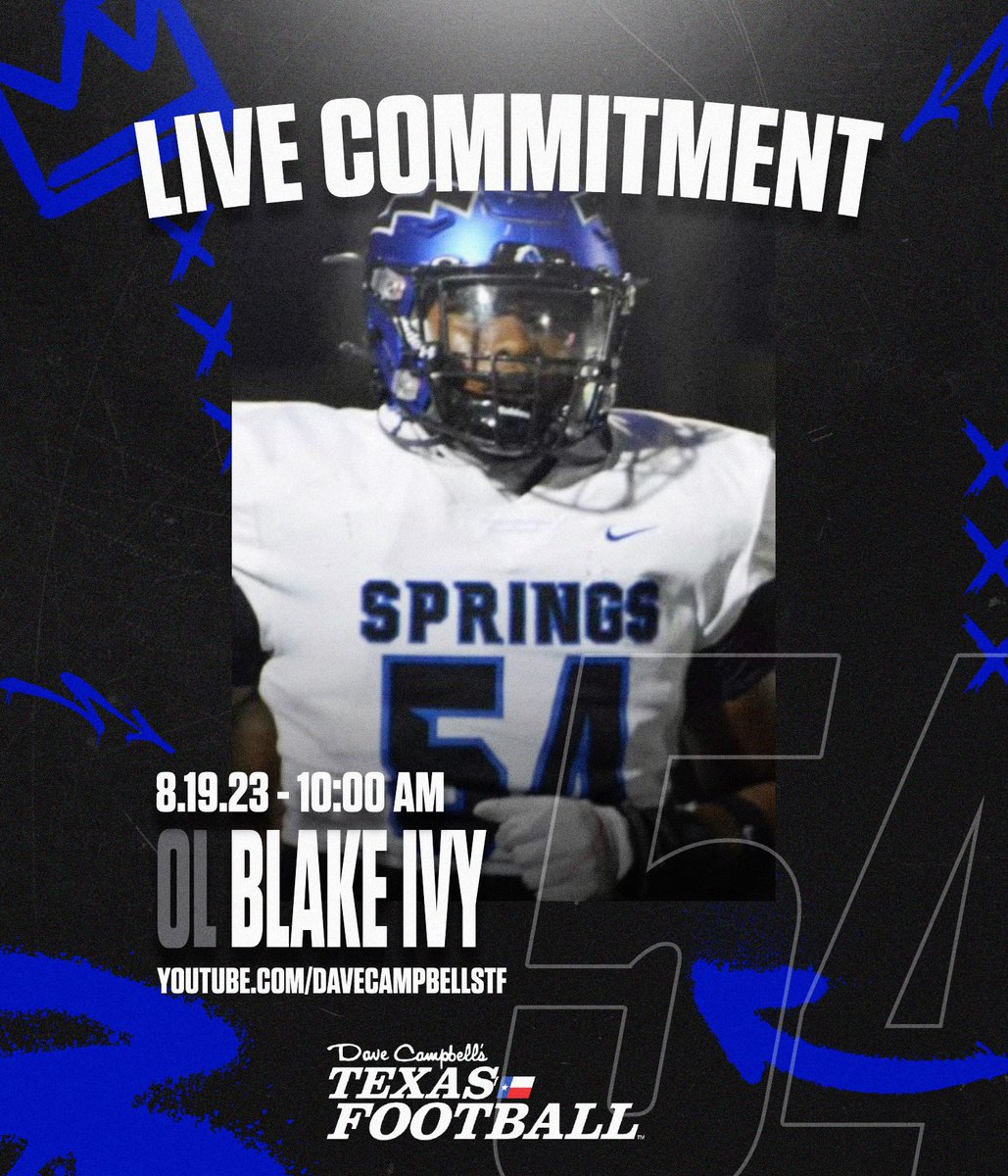 Join us at Clear Springs High School Saturday at 10am as <a href="/_Blake_Ivy/">Blake Ivy</a> makes his commitment 
<a href="/dctf/">Dave Campbell's — TexasFootball.com</a> #BOLTUP