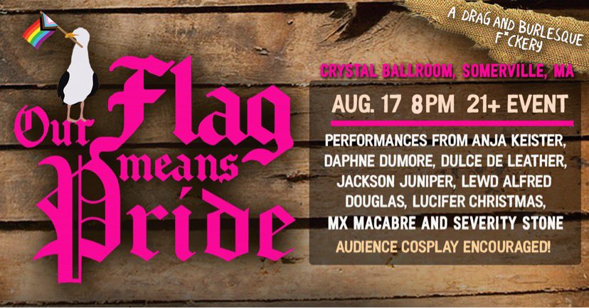 VERY LIMITED TICKETS LEFT! Don’t miss this drag and burlesque fuckery with @jacksonjuniper @HisMajesty @mxmacabre @severity_stone, and more at our #ofmd tribute show! 8pm doors at @CrystalSville ticketmaster.com/our-flag-means… #OurFlagMeansDeath #nerdlesque #gaypirateshow