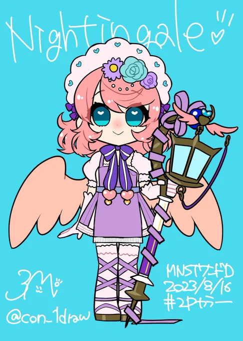 #モンスト深夜のお絵かき60分一本勝負 2Pカラーから ナイチンゲール 