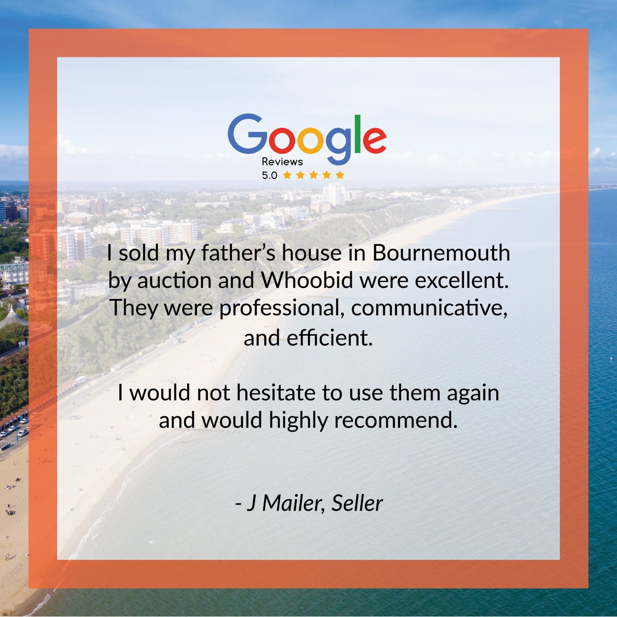 Another wonderful 5 Star review left on Google.

To start selling your property use our FREE, No Obligation, Valuation service: …rtyauctioneers.myinstantvaluation.com

Move forward with confidence in the hands of our local property experts.

#whoobid #propertyauctions #review