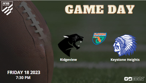 🚨🏈It's GAMEDAY🚨🏈!!
Ridgeview vs. Keystone Heights - LIVE Florida HS Football 2023 
📆 Friday, August 18
⏰7:30 PM
📺 linktr.ee/nfhsntworkcom

<a href="/KHHSFB/">Keystone Heights Football</a> <a href="/KHHSIndians/">Keystone Heights Jr./Sr. High</a> <a href="/coachReynolds1/">Steve Reynolds</a>
<a href="/Grant_Visuals/">GrantVisuals</a> <a href="/coachalvy/">Leavy Alvarez</a> <a href="/coachReynolds1/">Steve Reynolds</a>
<a href="/heyalldayjordae/">Coach Jordae Baker</a>

<a href="/RHSPAthletics/">Ridgeview Athletics</a> <a href="/RHSPanthersFB/">RHS Football</a>