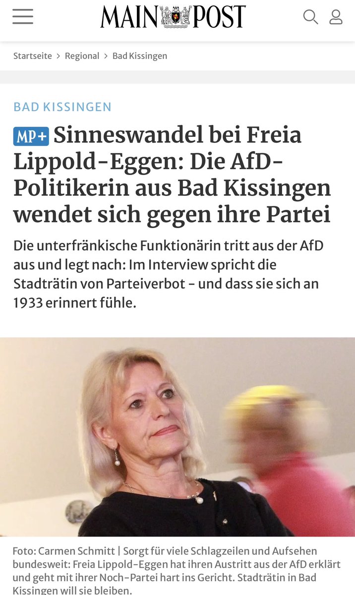 #LippoldEggen - Drama in drei Akten:

1) Kommt 2021 auf die Liste und lobt Höcke

2) Kommt 2023 nicht mehr auf die Liste und legt Einspruch ein.

3) Einspruch wird abgelehnt, sie tritt aus (und nach)

Nur mal zur Einordnung.