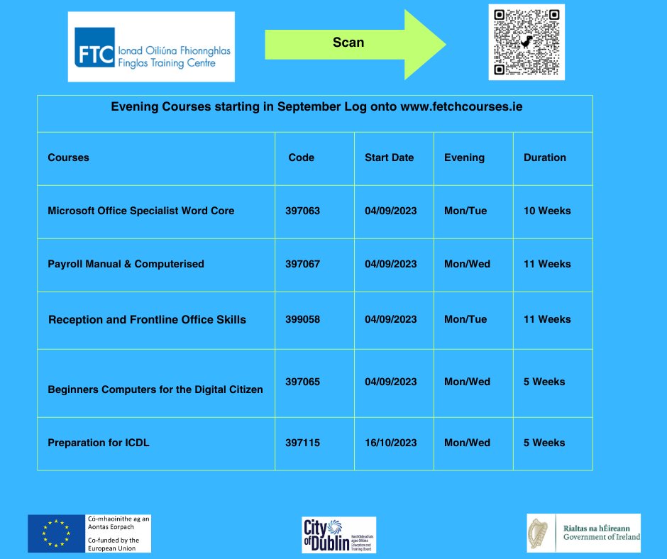 CDETBFinglasTC's tweet photo. Apply for evening courses on https://t.co/AroCmaxJ7H https://t.co/Qb4GjsvJ0Q