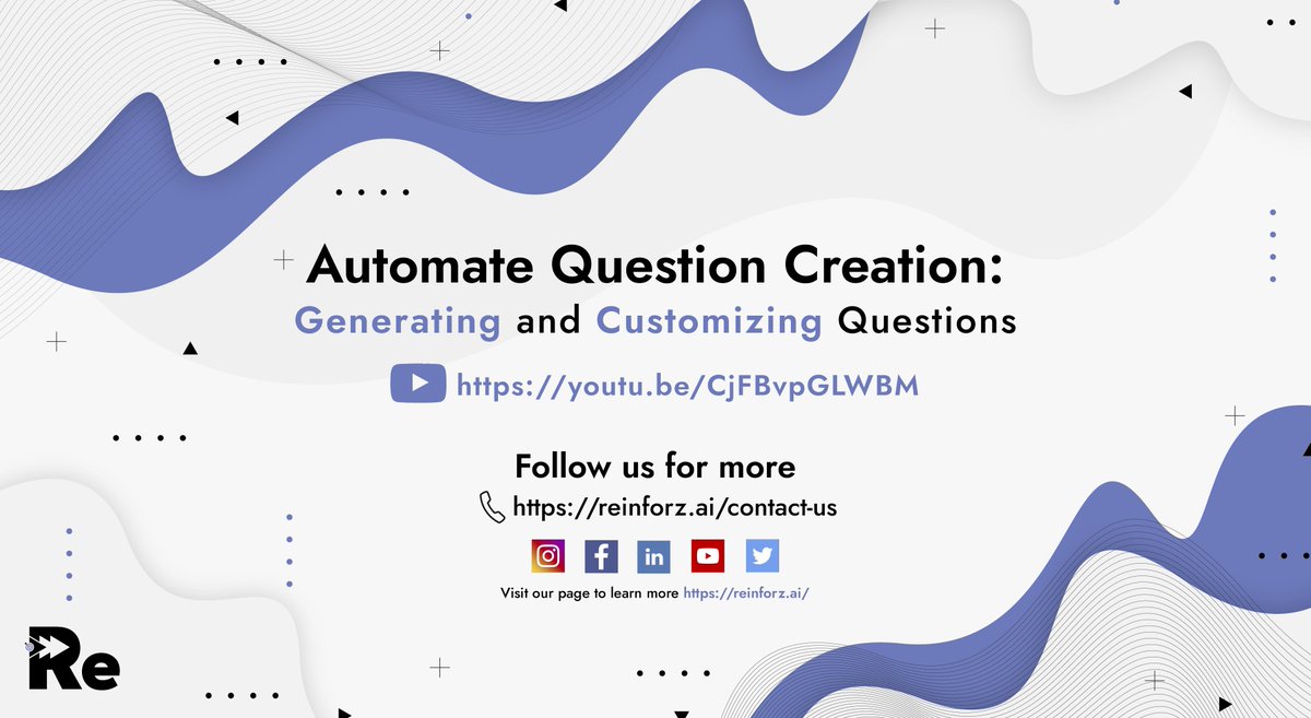 reinforz's tweet image. We&apos;re always happy to help you out get the most out of Reinforz.

#reinforz #aiineducation #questiongeneration #questioneditor #education #tutorial #ai #youtubeplaylist #youtubevideo