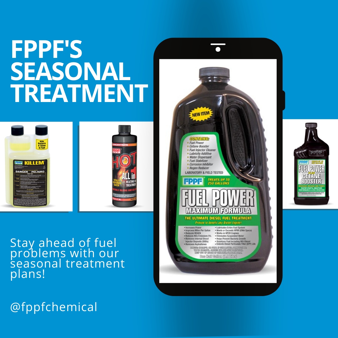 FPPFChemical's tweet image. Year-round maintenance is key to combating #fuelproblems. Don’t wait until you have a serious problem or breakdown to use #FPPFChemical. Be proactive and treat your fuel all year to prevent any major delays or costly repairs. FPPF has your seasonal treatment plans.⁠ #dieselfuel