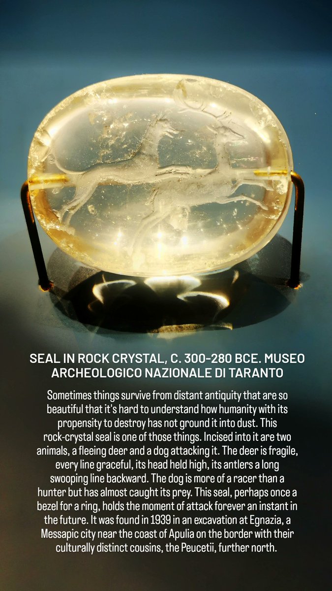 antmoose's tweet photo. This #ReliefWednesday takes us back to the fantastic @museo_marta in #Taranto to gaze upon the lightness and delicacy of this #Messapic rock-crystal #seal, a small triumph of the carver's art that would be envied even in #Rome. https://t.co/uxWehBL4nh