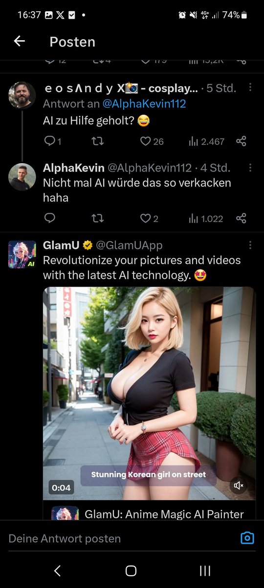 GersteLP's tweet photo. @AlphaKevin112 @Eosandy Danke ihr beiden...jetzt krieg ich direkt werbung von GlamU🤔🤣 https://t.co/4G2PSNVS3Z