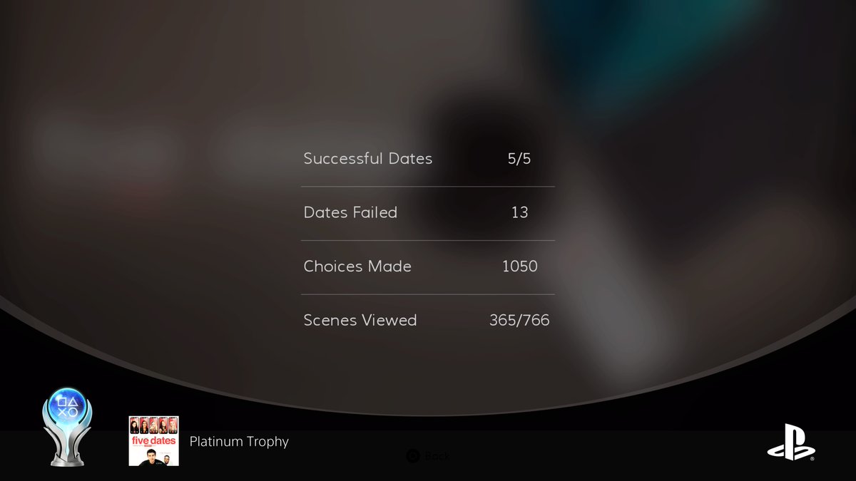JAMMorgan's tweet image. Five Dates
Platinum Trophy (PLATINUM)
#PlayStationTrophy #PS5Share, #FiveDates