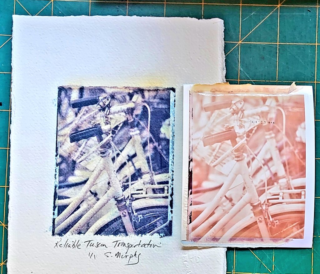 CryptoK37364015's tweet image. Gm frens. 
99.95% of my work is on paper.
Left: Polaroid image Transfer on paper &amp;amp; left over +ve from the transfer
Right: Fully developed Polaroid
#Polaroid #PolaroidImageTransfer #analog #worksonpaper