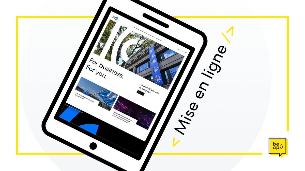 Le site de <a href="/iccwbo/">International Chamber of Commerce</a> est en ligne 💻

Be API a accompagné les équipes d’ICC dans la refonte de leur site web. Au menu: intégration de la nouvelle charte graphique et optimisation du parcours UX.

➡️ iccwbo.org
Bravo à toute l’équipe !