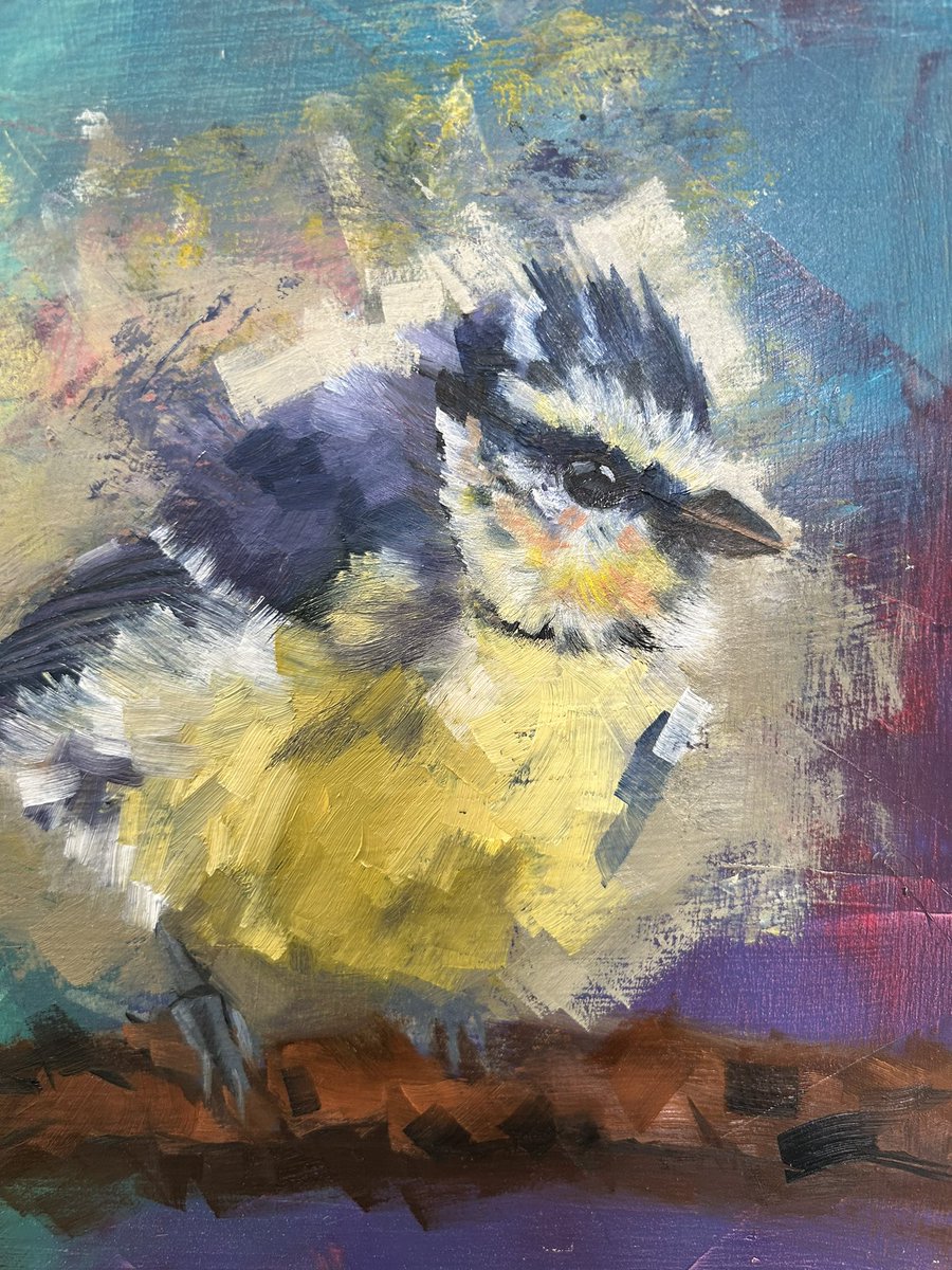 Little Emilio back on the easel for some more layers 

#birds #birdart #painting #art #artist