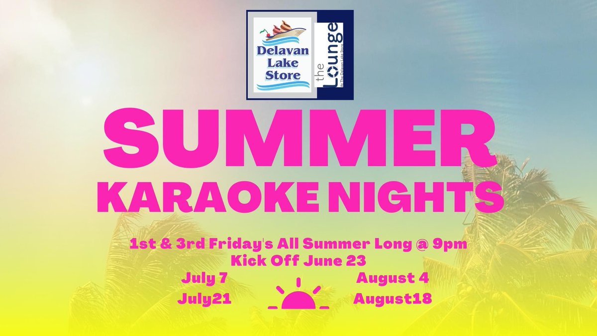 AtDelavanLake's tweet photo. LAST SUMMER KARAOKE! August 18th! #karaoke #karaokenight #summerkaraoke #livemusic #fridaynights #dls #delavanlake #delavan #delavanlakestore https://t.co/G53kzY9MI1