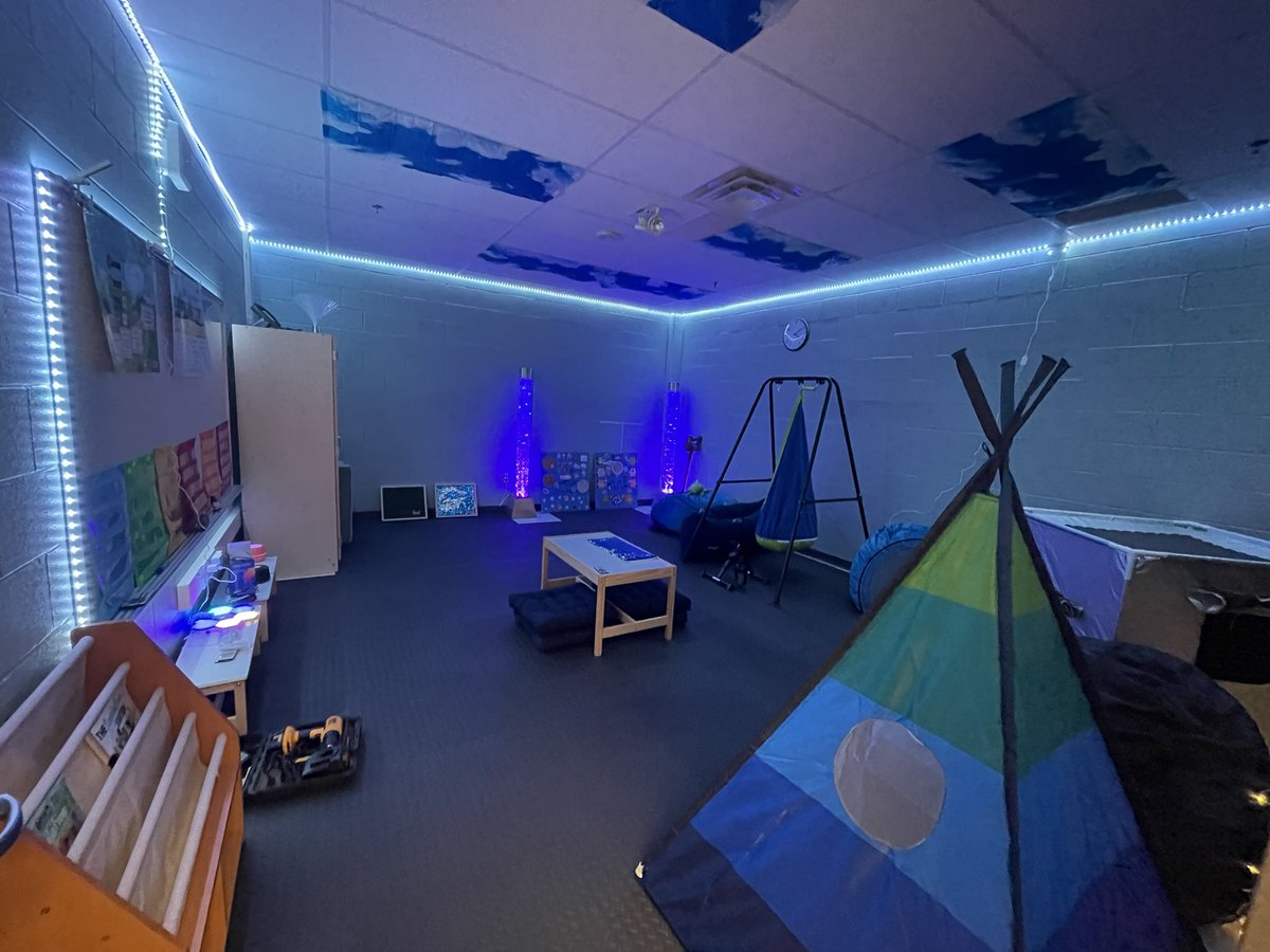 Our new sensory space, “The Nest,” will provide all @EagleViewES students access to structured tools, self-regulation strategies, and sensory input. Looking forward to empowering our students with an individualized approach.
