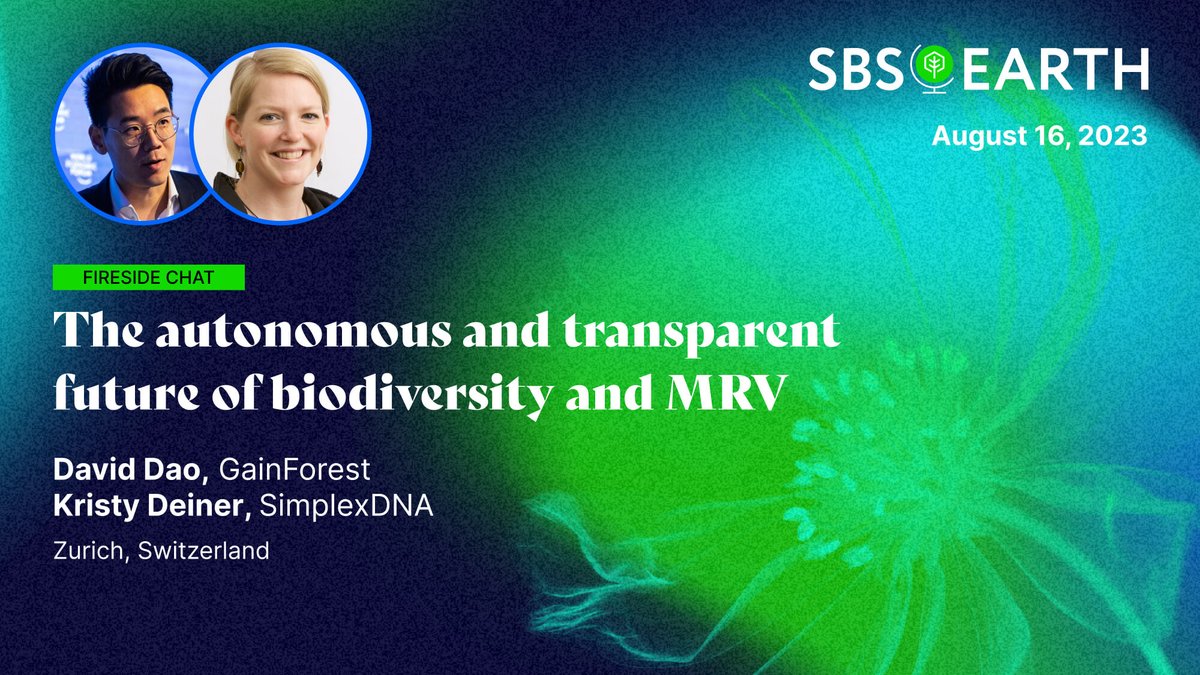 EarthCommons's tweet image. Up next on the #SBSEarth Virtual Stage welcome: 


🌱@dwddao, @GainForestNow

🌱 @alpineedna, @simplexdna

For their Fireside Chat on "The Autonomous and Transparent Future of Biodiversity and MRV."