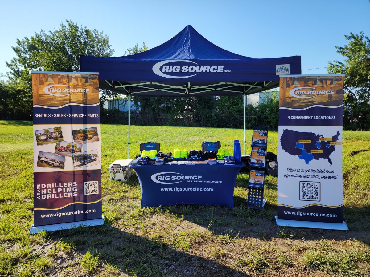 RigSourceInc's tweet photo. We're all set up and ready to rock 'n roll at @MobileDrillIntl's Demo Days. Stop by our booth and say hi! #drillrigs #drillershelpingdrillers #keepondrillin #mobiledrill #demodays https://t.co/v0inwsjotT