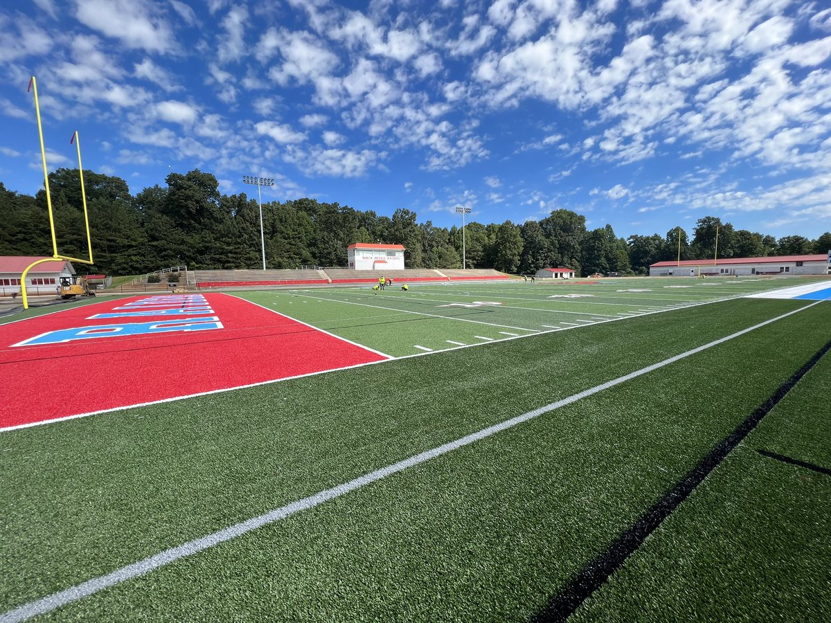 NIHS turf looking great. So proud we can get our first turf field! Friday night will be our first use!