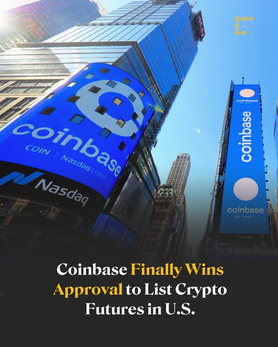 Coinbase has achieved a milestone by securing approval from the NFA to operate as a Futures Commission Merchant in the U.S. 

<a href="/coinbase/">Coinbase 🛡️</a> can now offer futures contracts in $BTC and $ETH to eligible customers.
coindesk.com/business/2023/…